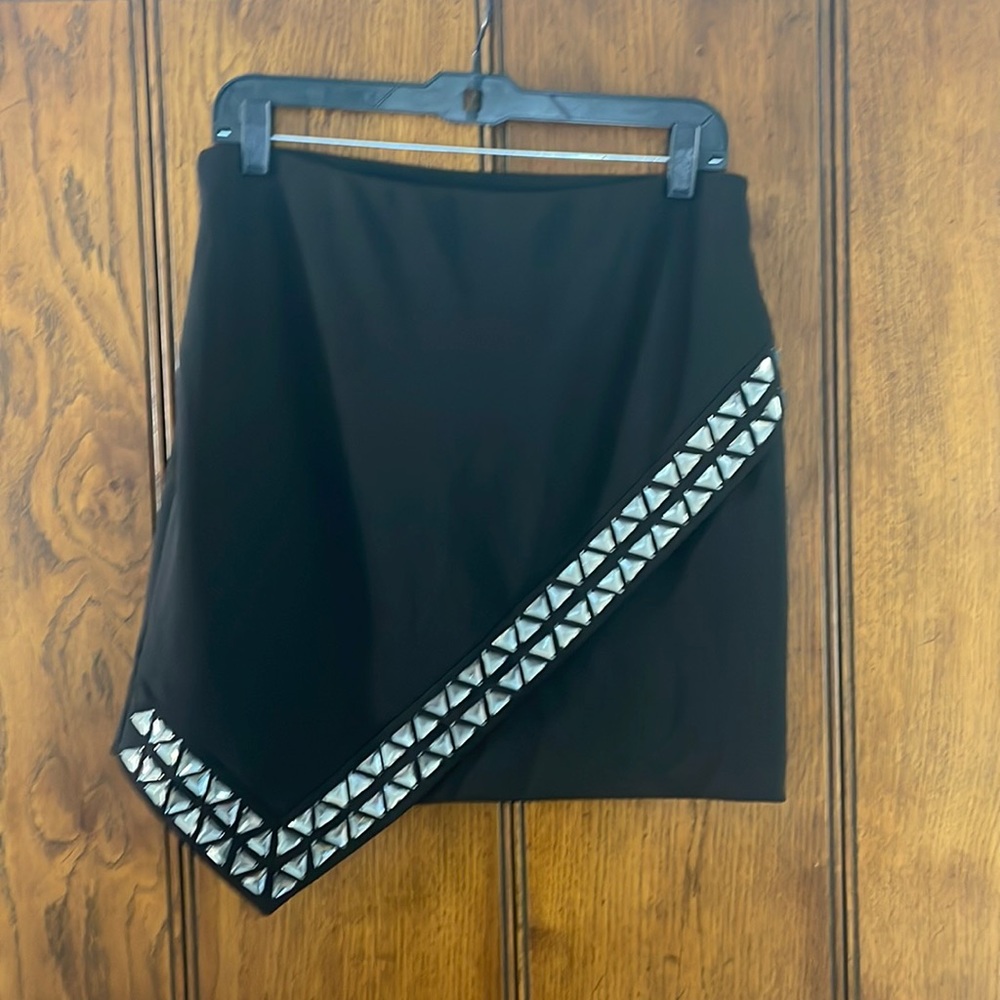 Express black asymmetrical mini skirt